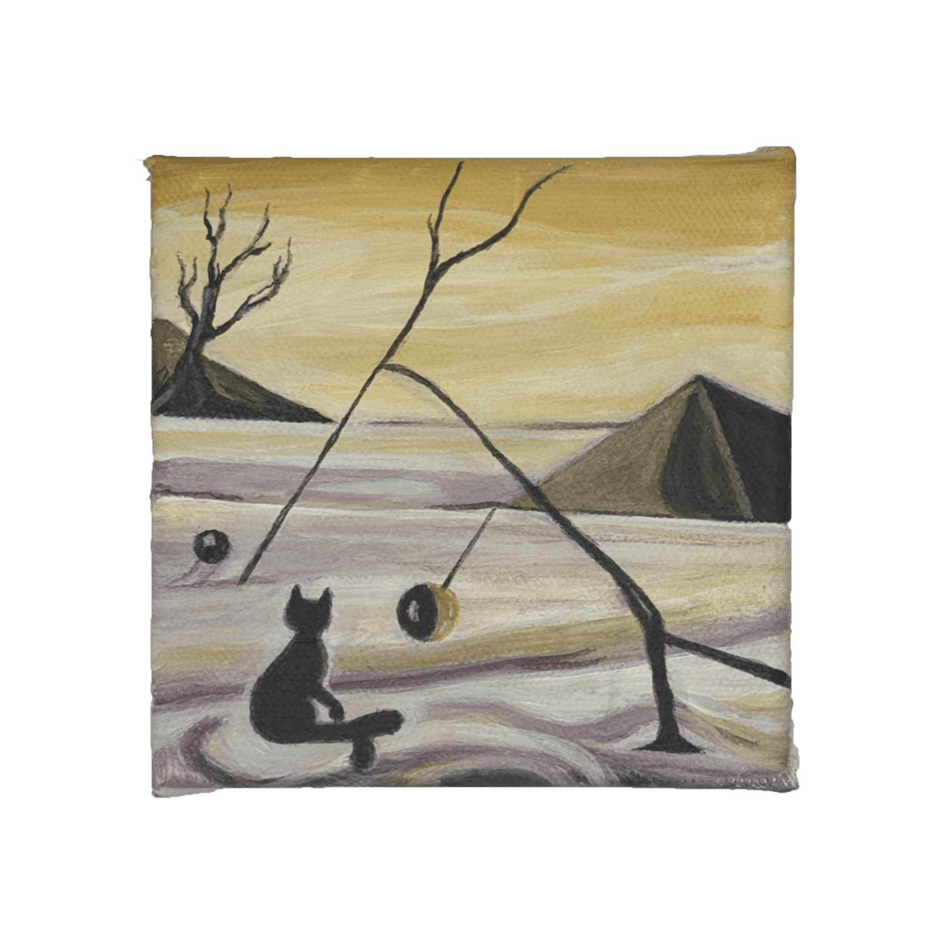 Contemplative Cat — Acrylic on canvas, Surrealism collection by Shane Bouchard