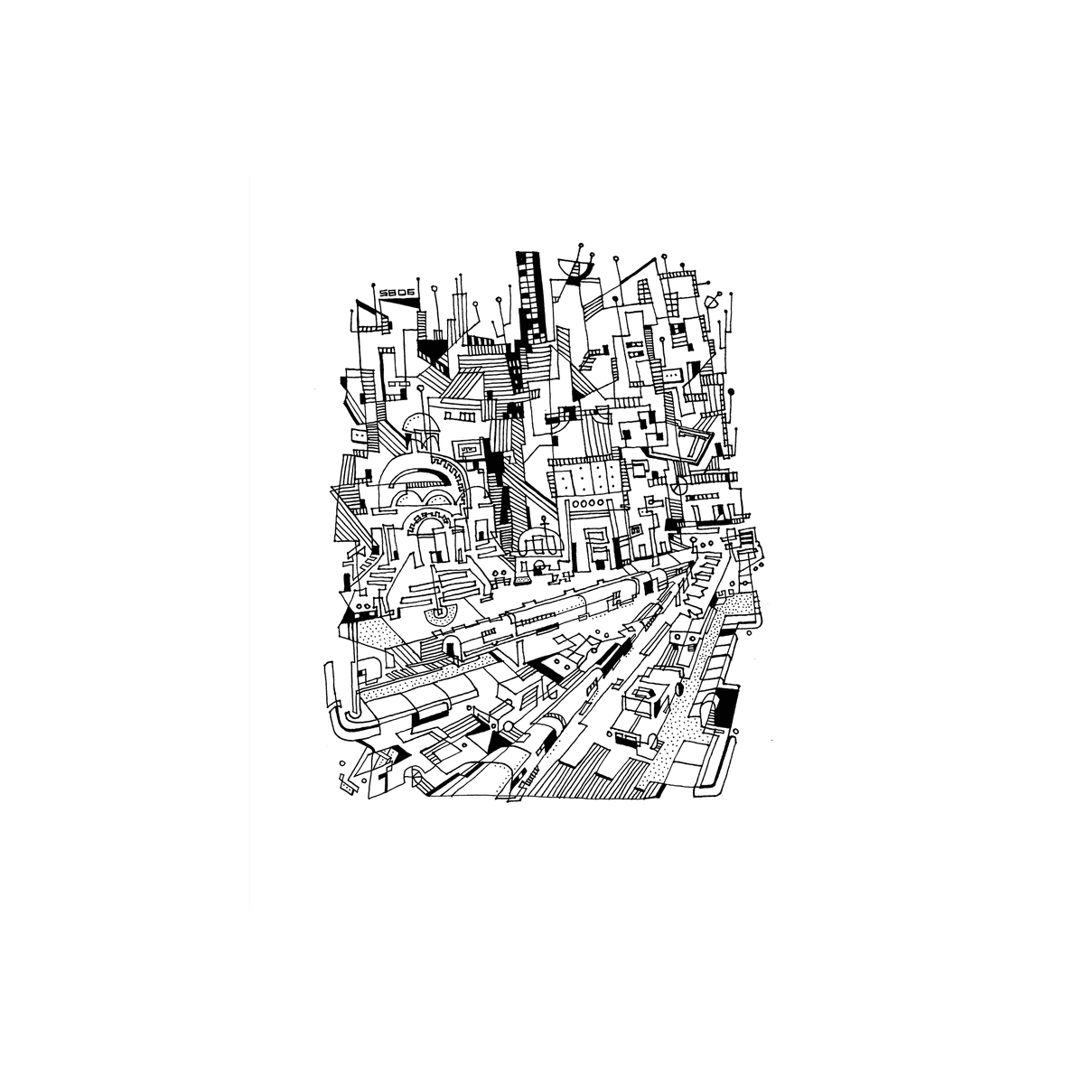 Big City — Giclee print, Cubist Contours collection by Shane Bouchard