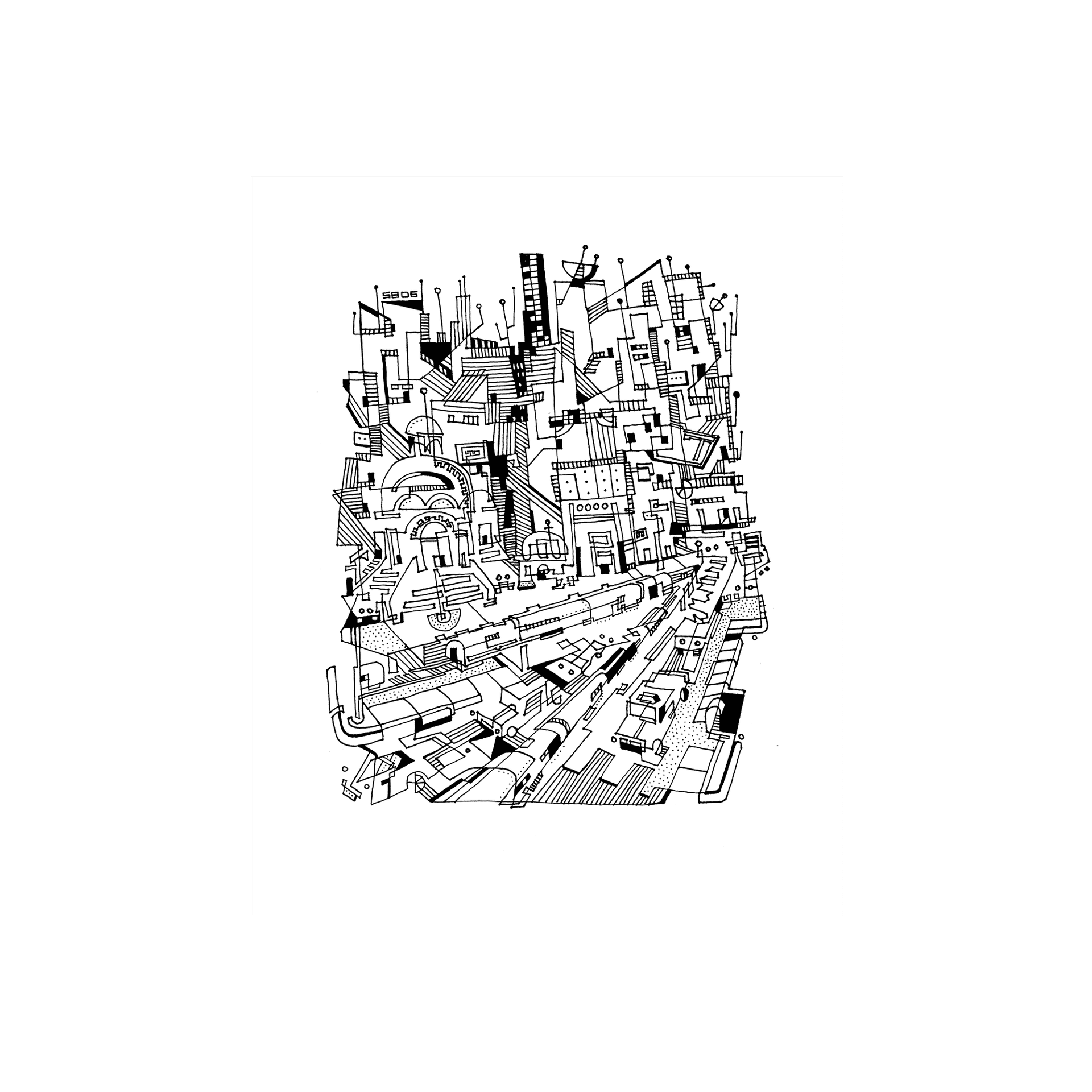 Big City — Giclee print, Cubist Contours collection by Shane Bouchard