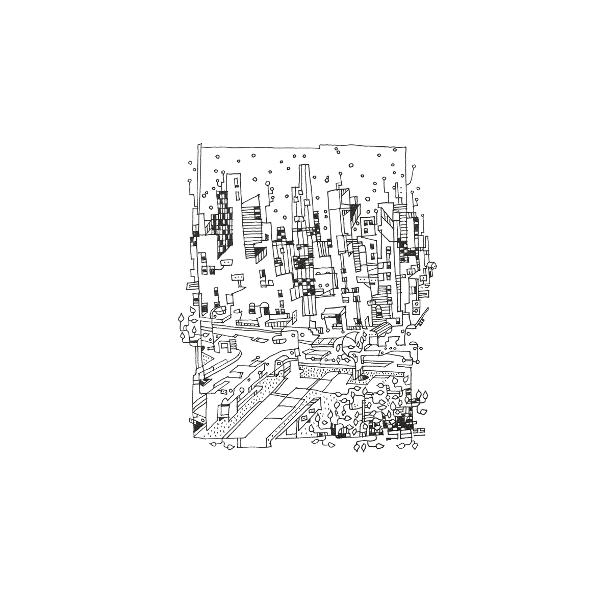 City Park — Giclee print, Cubist Contours collection by Shane Bouchard