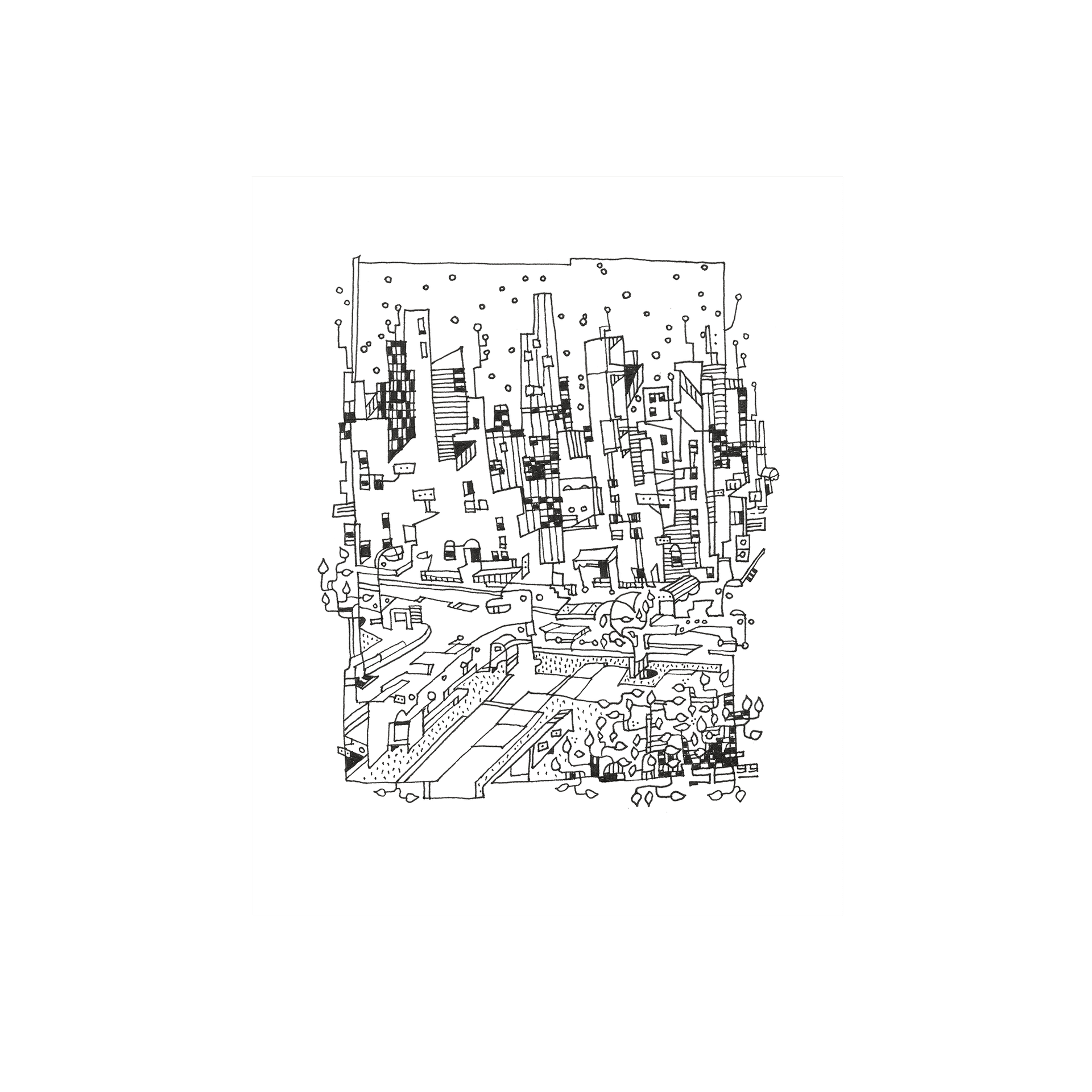 City Park — Giclee print, Cubist Contours collection by Shane Bouchard