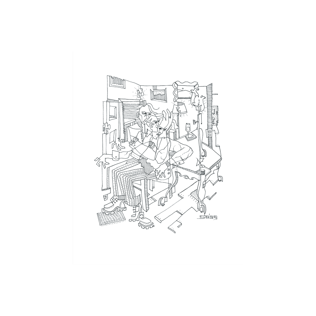 Edgar — Giclee print, Cubist Contours collection by Shane Bouchard