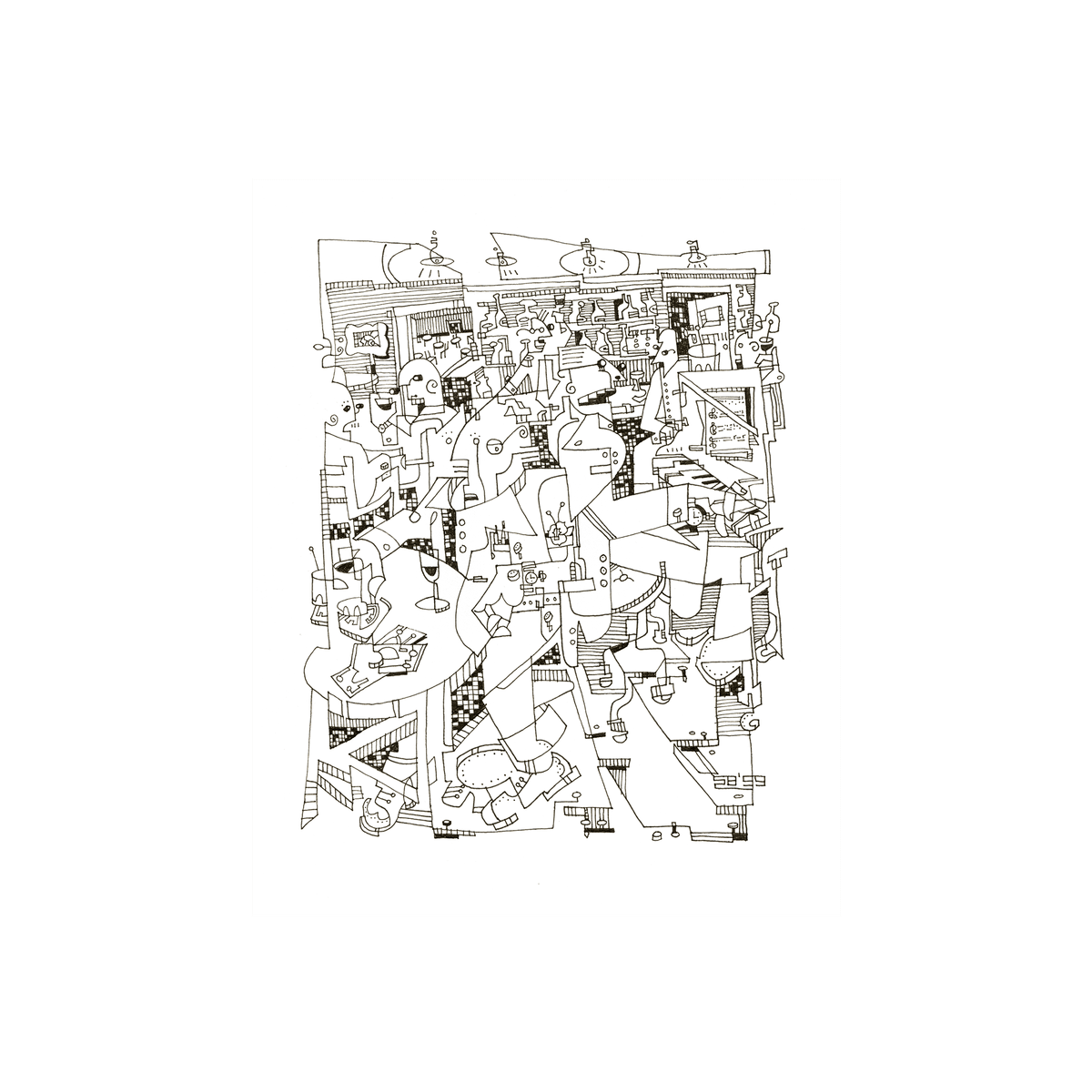 Jazz Bar — Giclee print, Cubist Contours collection by Shane Bouchard