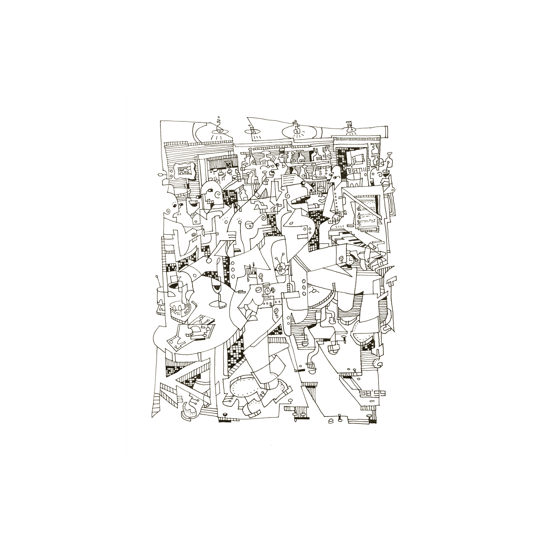 Jazz Bar — Giclee print, Cubist Contours collection by Shane Bouchard