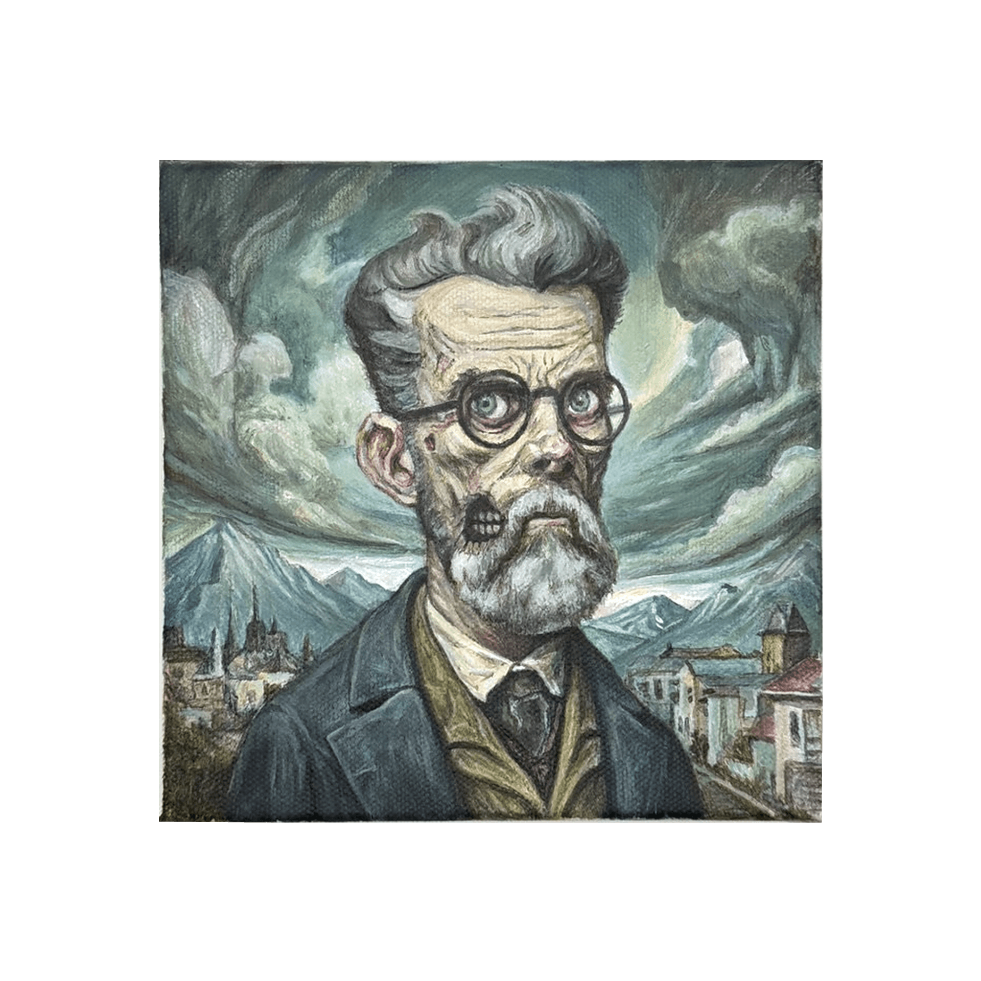 Zombie M.C. Escher — Acrylic on canvas, Zombie Artists by Shane Bouchard